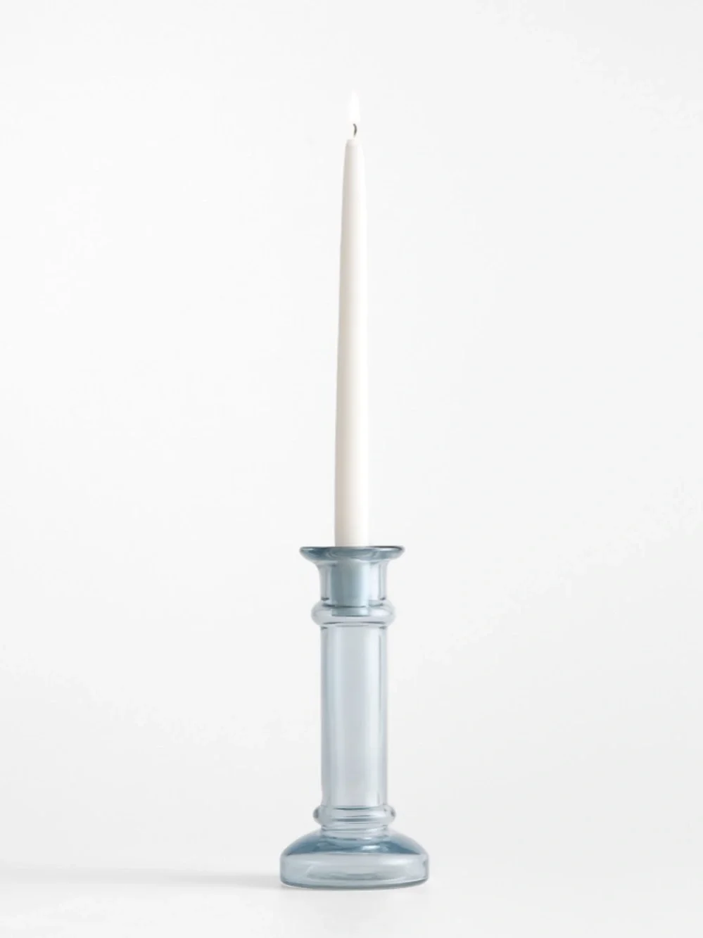 New! Crate&Barrel Glass Taper Candle Holder 9”